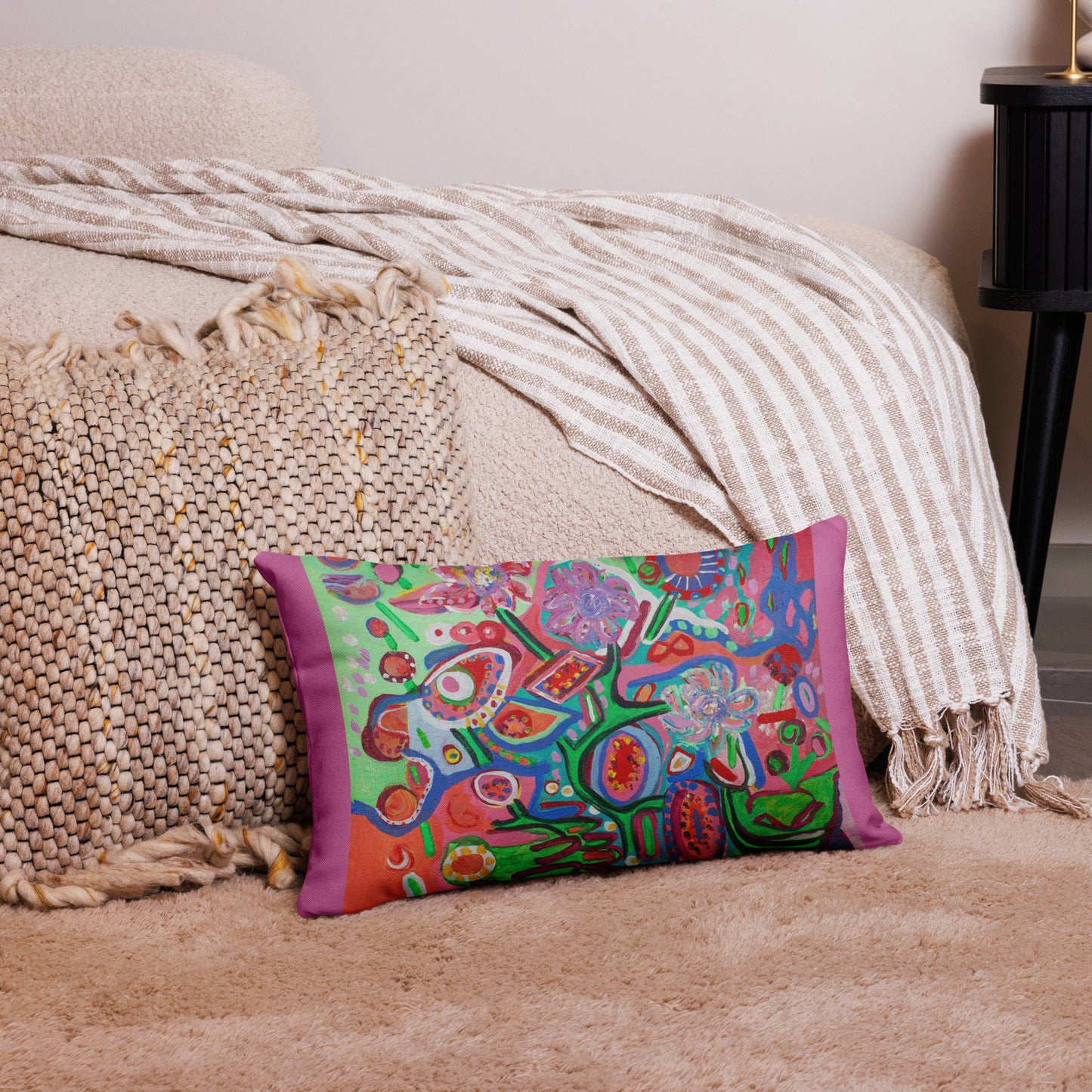 Peonies / Lollipop Flowers Two Image Premium Pillow