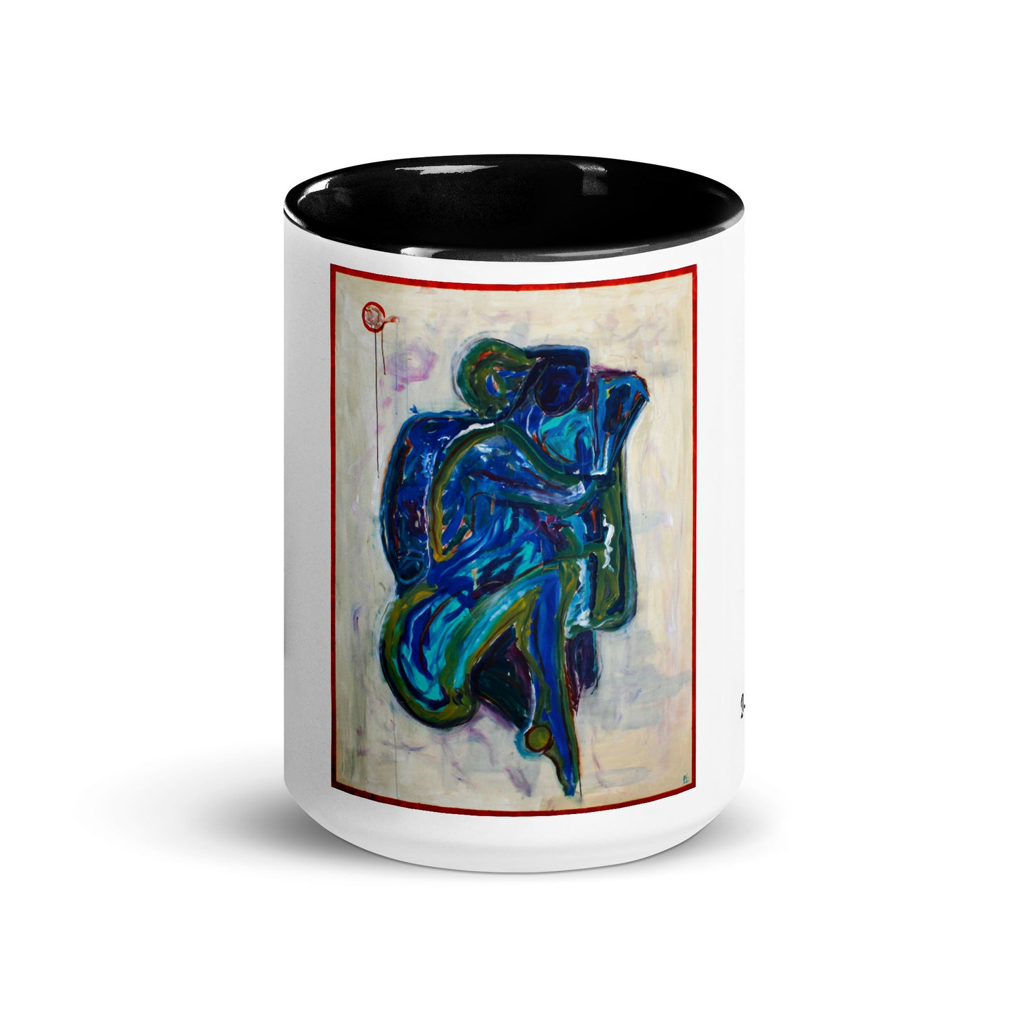 Embrace In Blue Mug with Color Inside