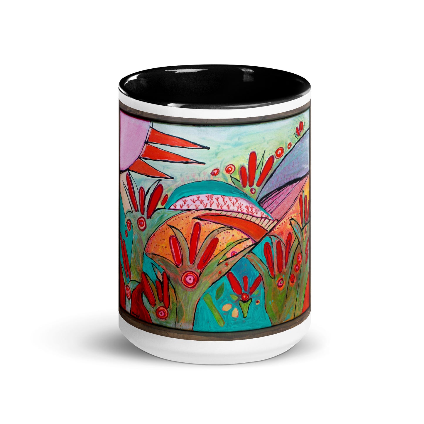 Trees Mug with Color Inside