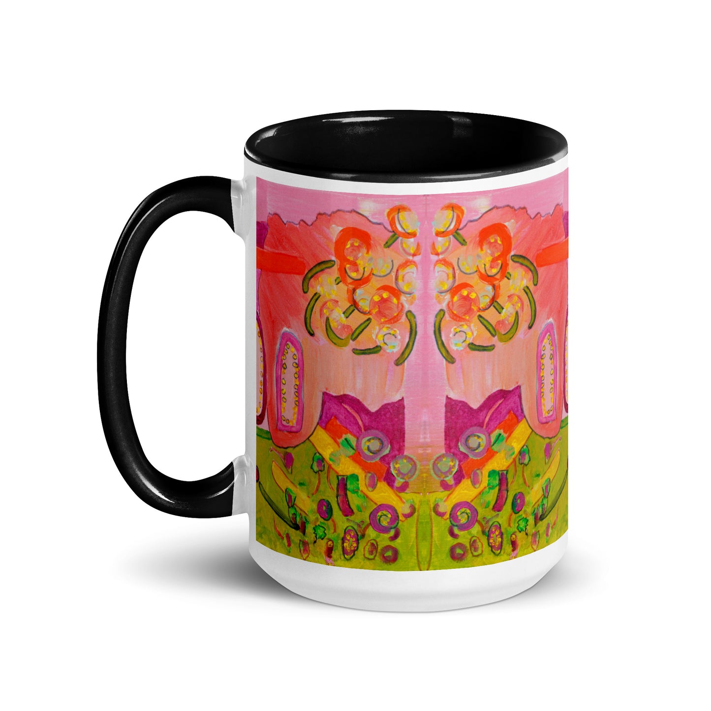 Peonies Mug with Color Inside
