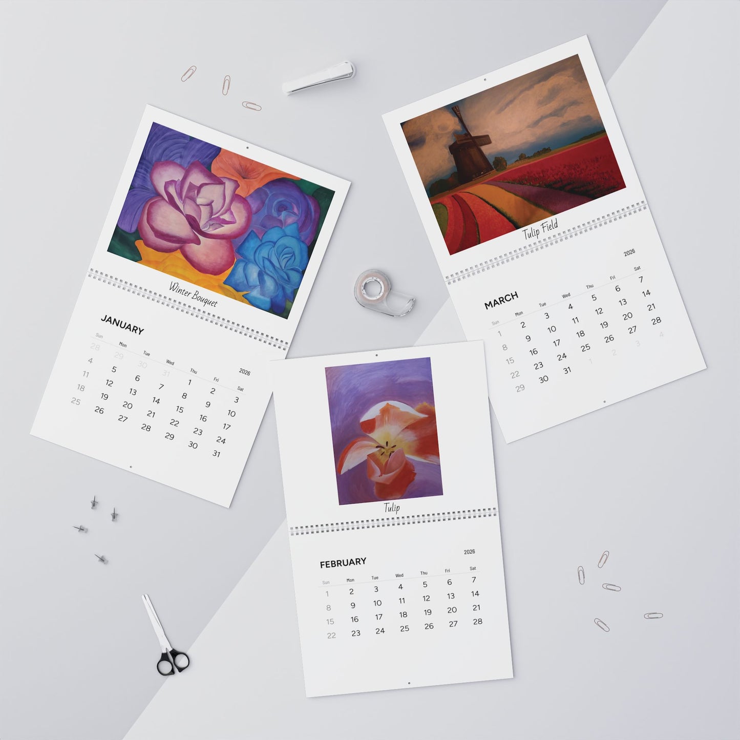 Wall Calendars - Flowers - Marley J. (2026)