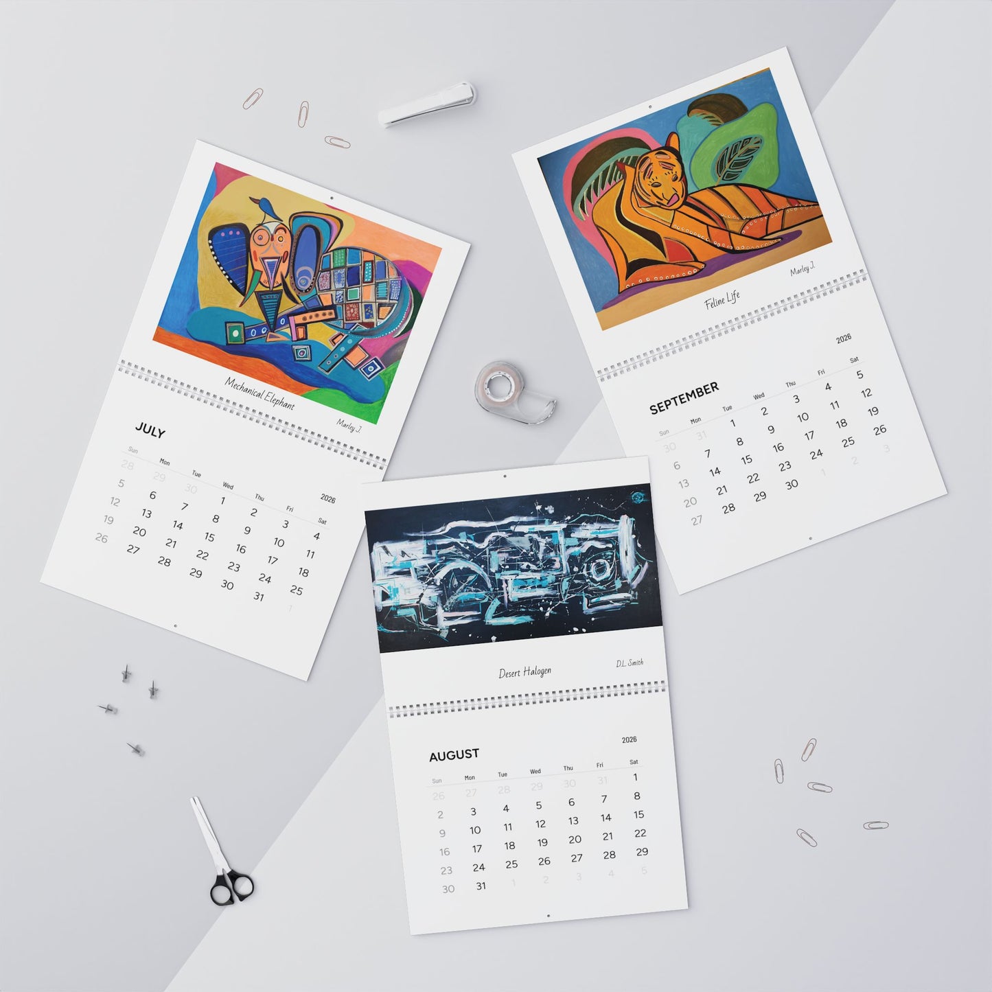 Wall Calendars - The Animals - Paintings by D.L. Smith & Marley J. (2026)