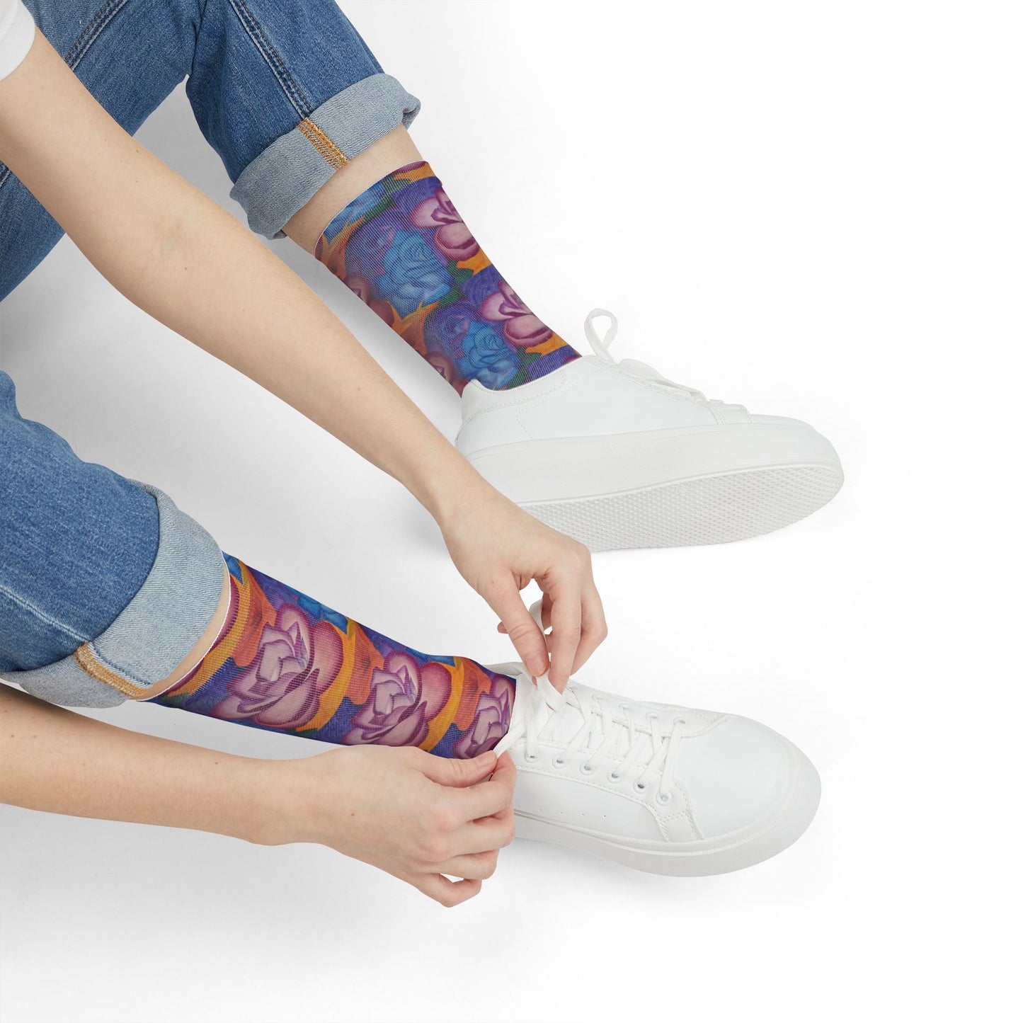 Winter Flowers - Sublimation Crew Socks