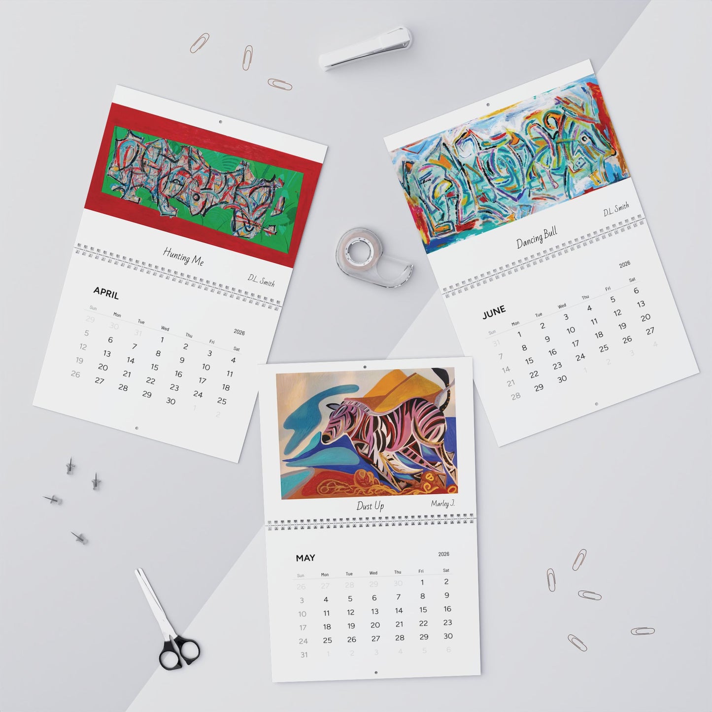 Wall Calendars - The Animals - Paintings by D.L. Smith & Marley J. (2026)