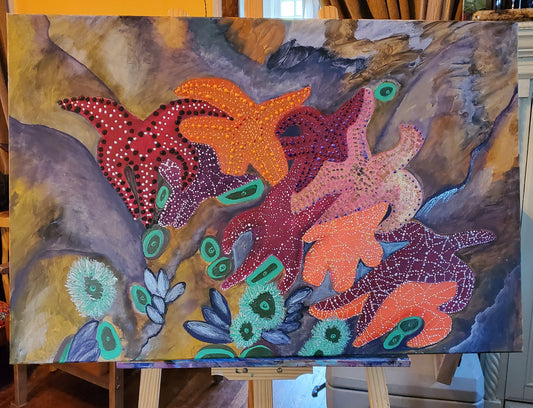 Starfish on Rocks 24 x 36 - GIFTED