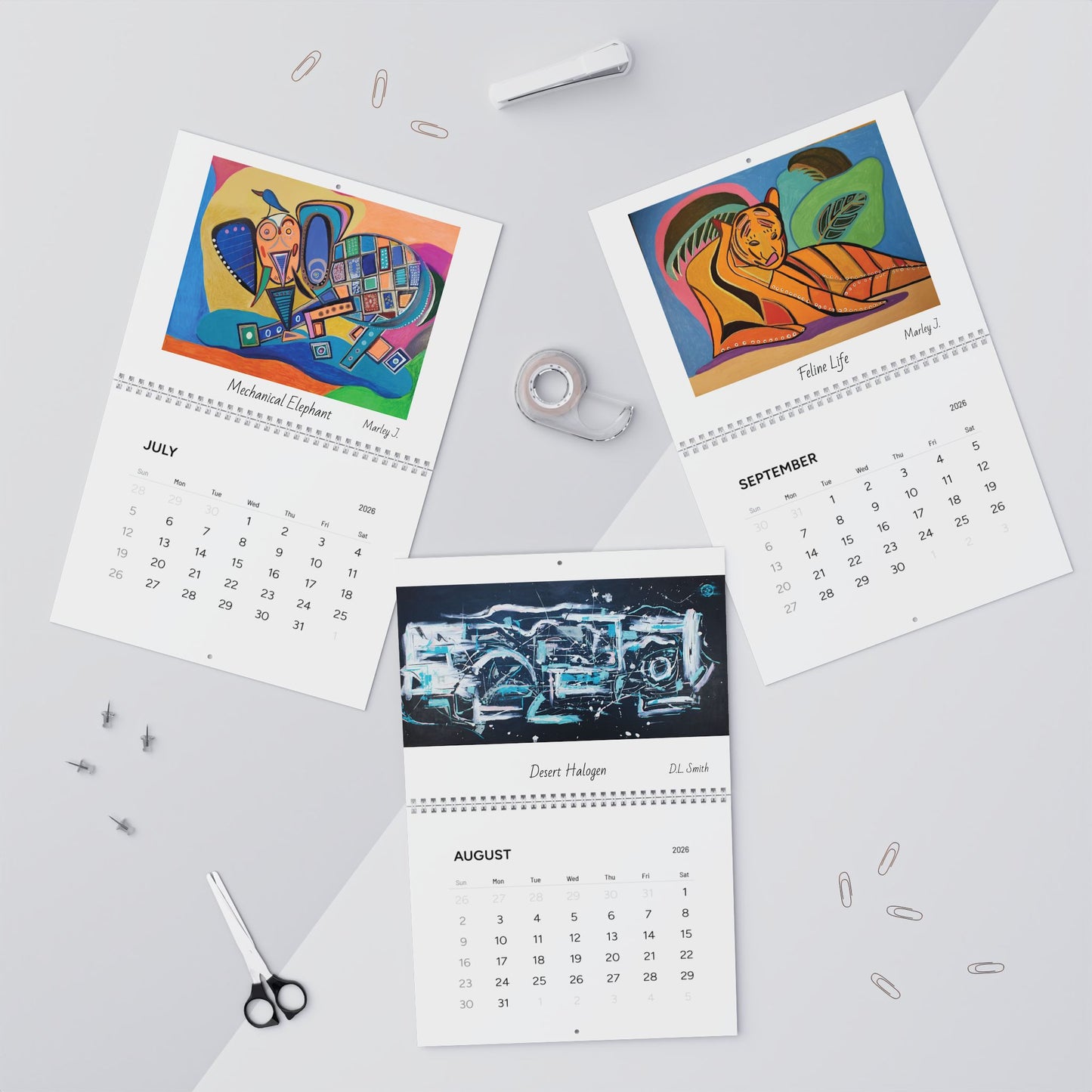 Wall Calendars - The Animals - Paintings by D.L. Smith & Marley J. (2026)
