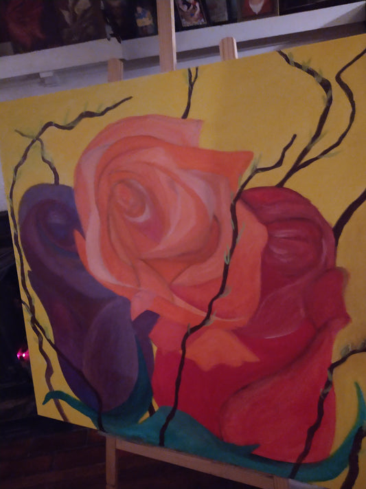 Roses 36 x 36 in