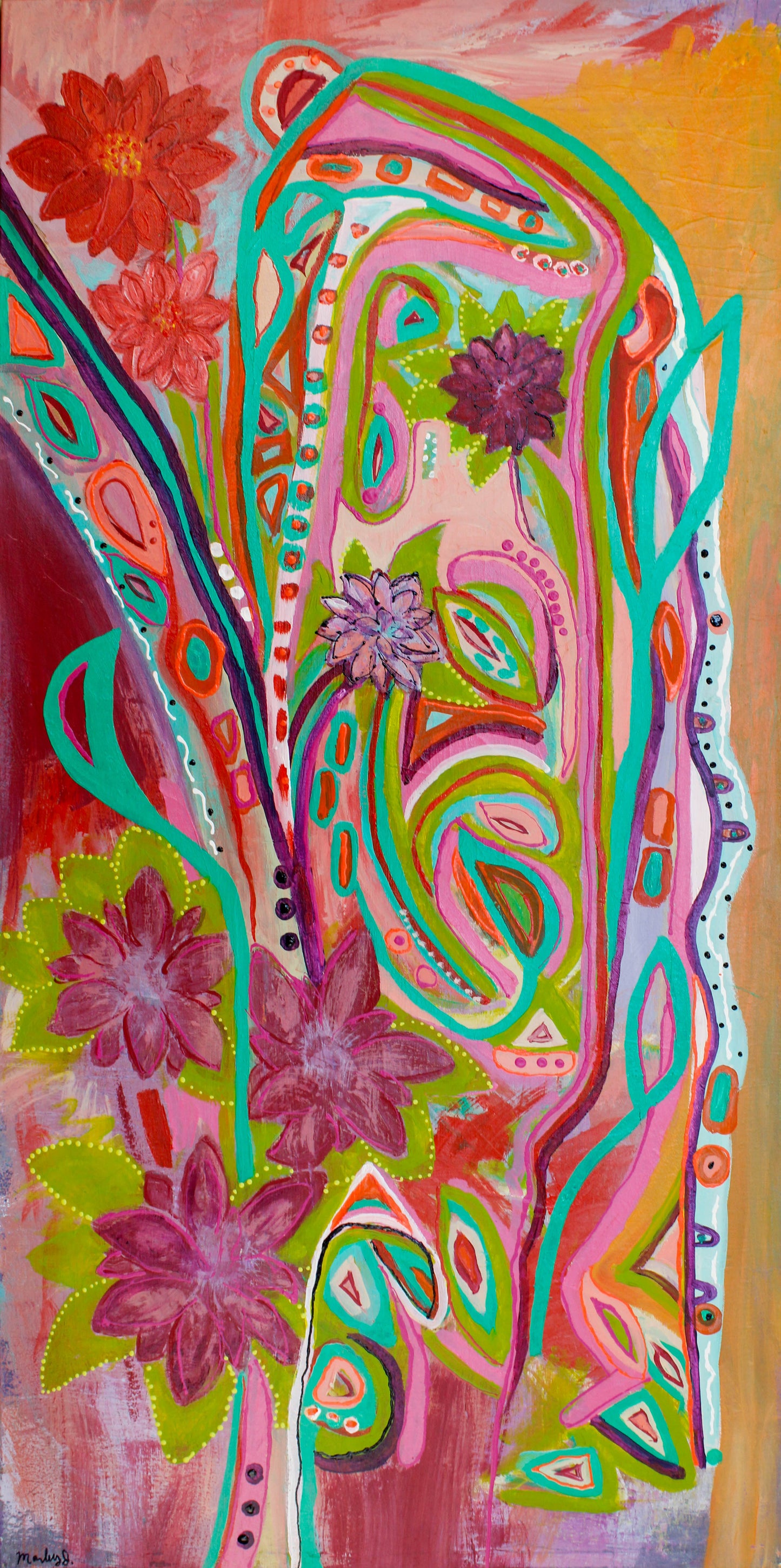 Tropical Garden 48 x 24 in