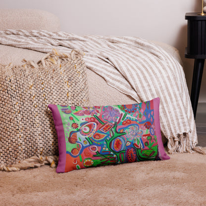 Peonies / Lollipop Flowers Two Image Premium Pillow