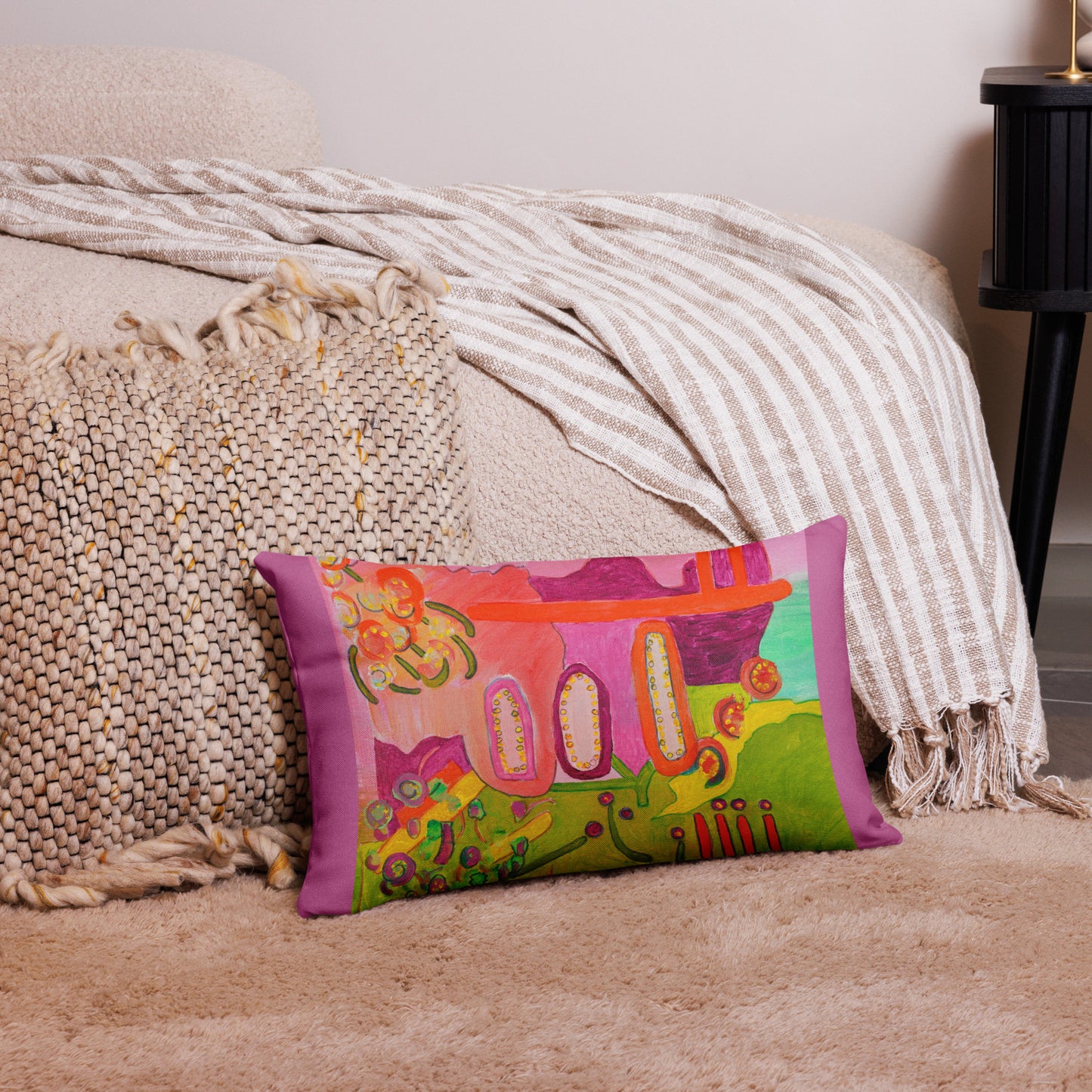 Peonies / Lollipop Flowers Two Image Premium Pillow