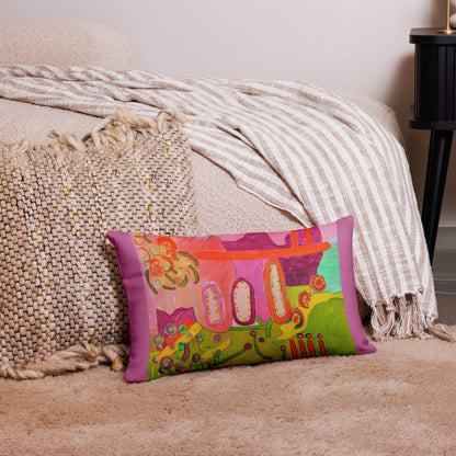 Peonies / Lollipop Flowers Two Image Premium Pillow