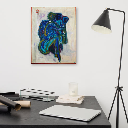 Embrace in Blue - Canvas Print 16 x 20