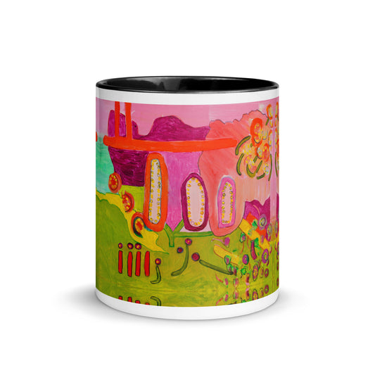 Peonies Mug with Color Inside