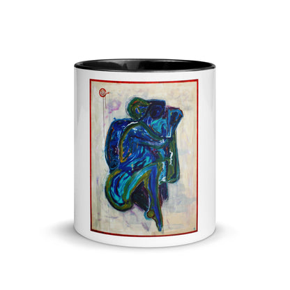 Embrace In Blue Mug with Color Inside