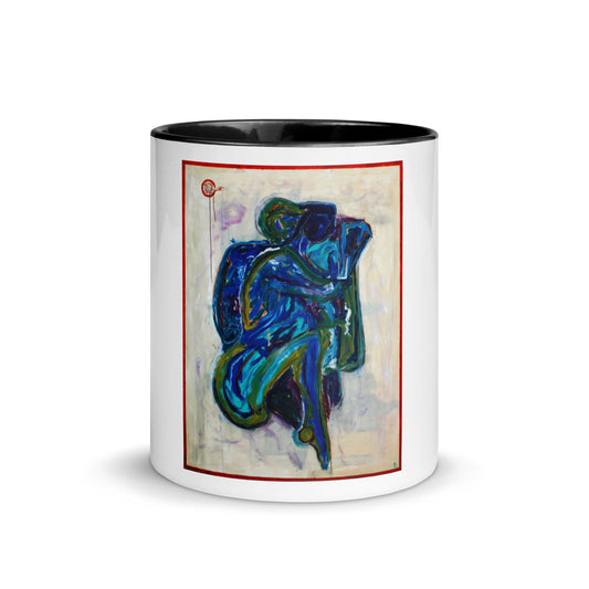 Embrace In Blue Mug with Color Inside