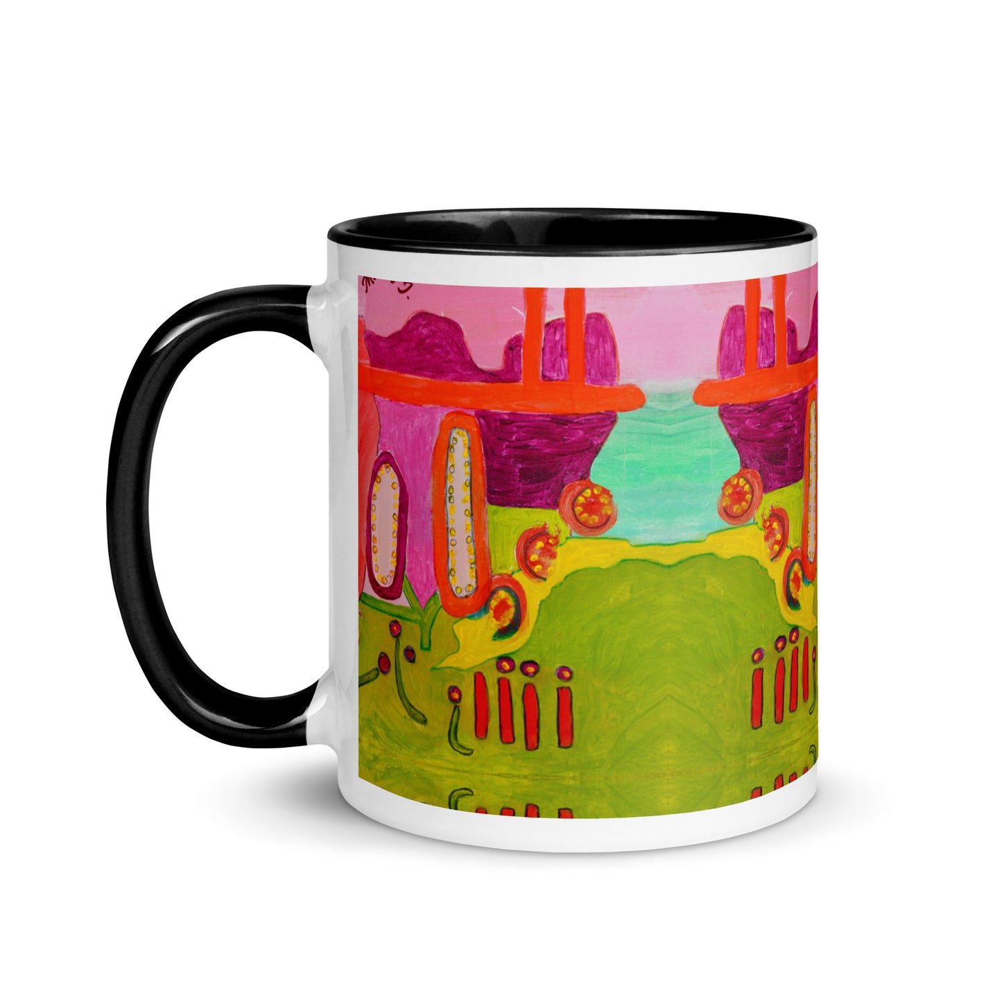 Peonies Mug with Color Inside