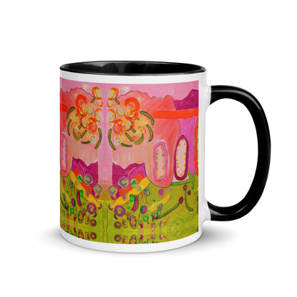 Peonies Mug with Color Inside