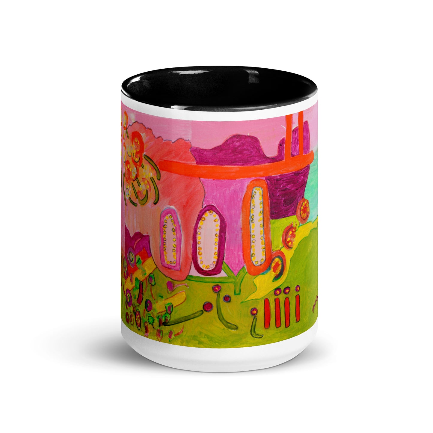 Peonies Mug with Color Inside