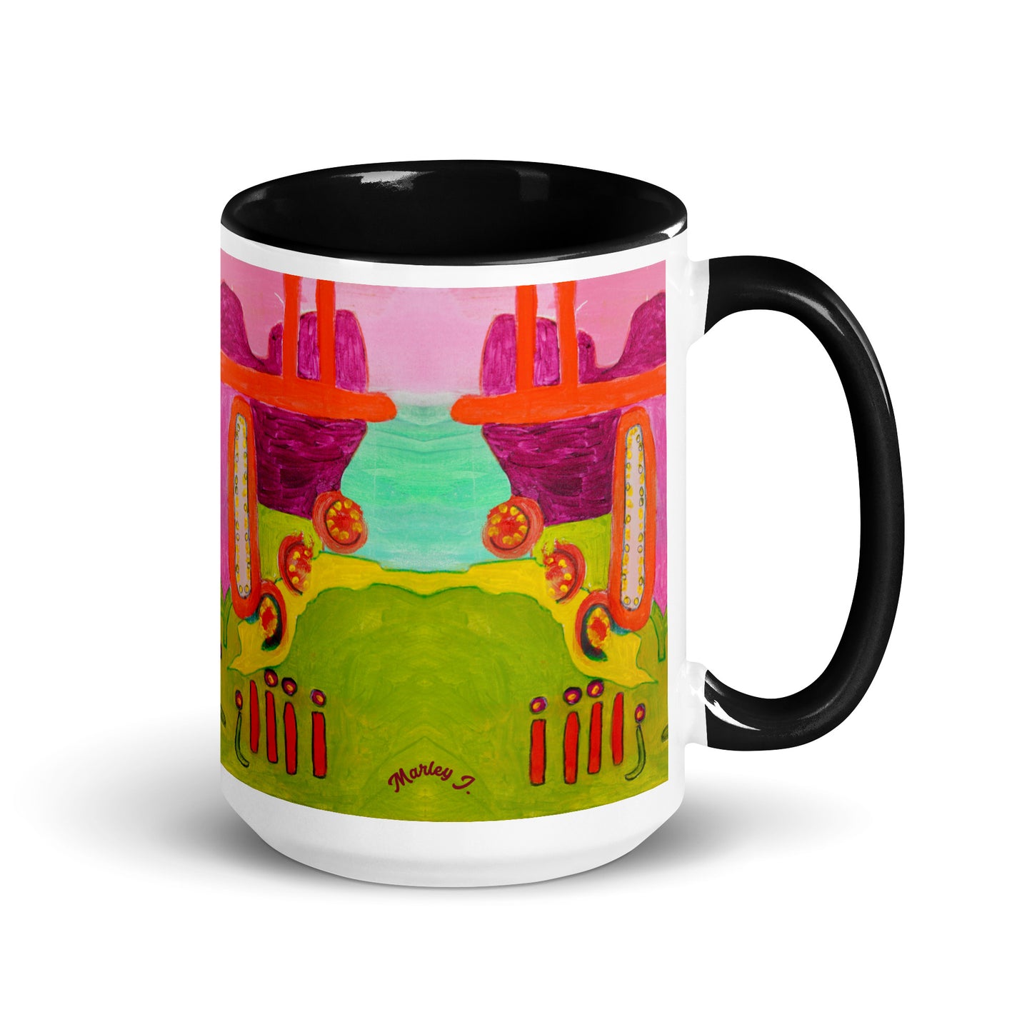 Peonies Mug with Color Inside