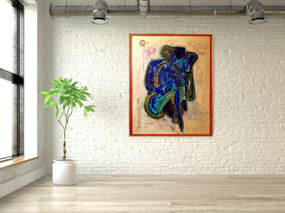 Embrace in Blue 60 x 48 in - NOT FOR SALE