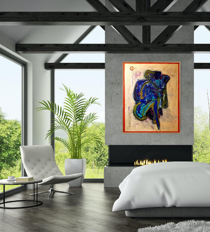 Embrace in Blue 60 x 48 in - NOT FOR SALE