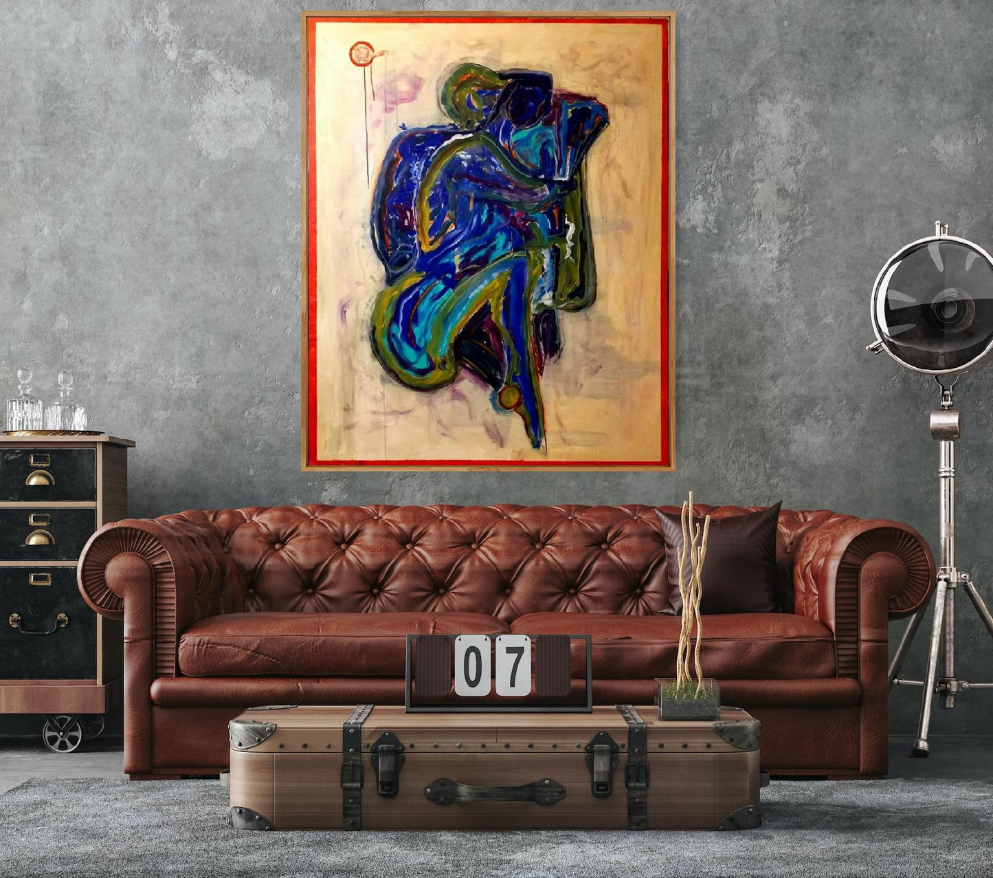 Embrace in Blue 60 x 48 in - NOT FOR SALE