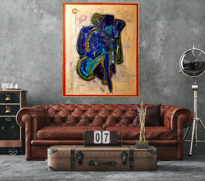 Embrace in Blue 60 x 48 in - NOT FOR SALE